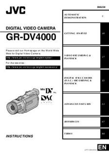 JVC GR DV 4000 manual. Camera Instructions.